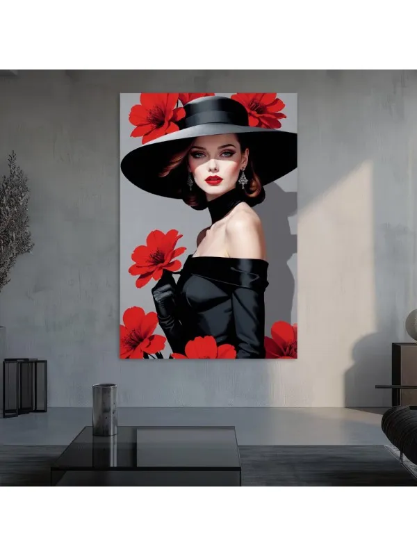 Tablou canvas Elegant women with flowers – portret artistic — imaginea 2