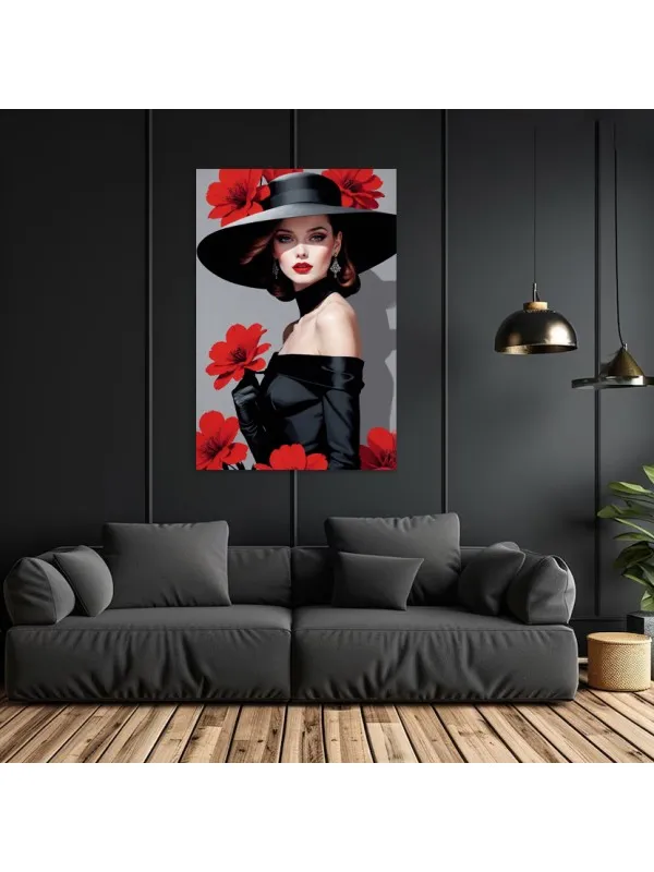 Tablou canvas Elegant women with flowers – portret artistic — imaginea 3