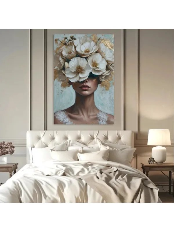 Tablou canvas Gânduri înflorite – portret feminin — imaginea 4