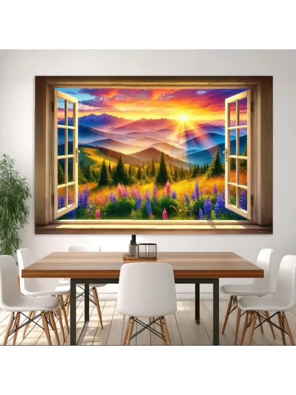 Tablou canvas Fereastra de la munte – peisaj decorativ — imaginea 3