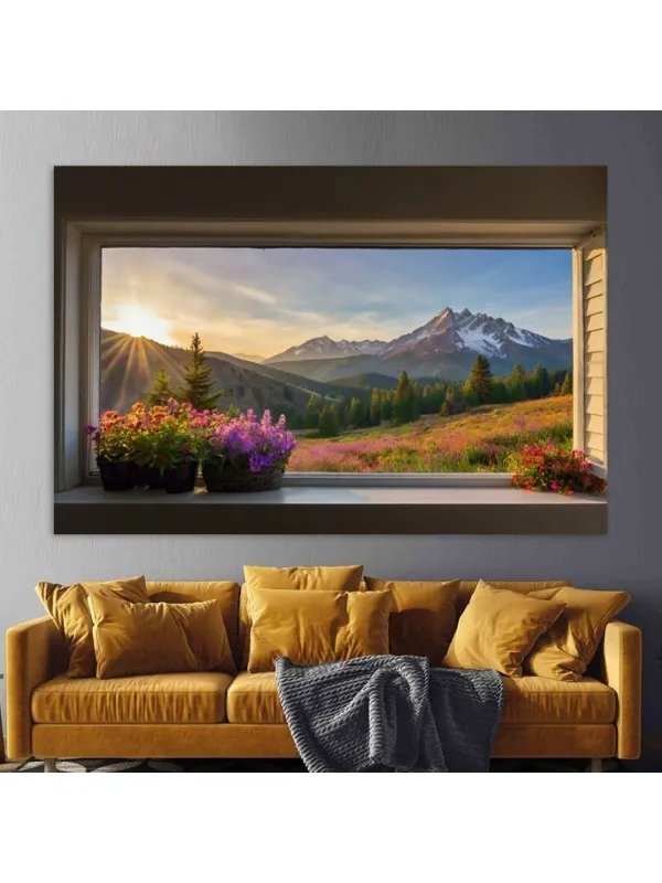 Tablou canvas Răsărit peste munți – peisaj decorativ — imaginea 2