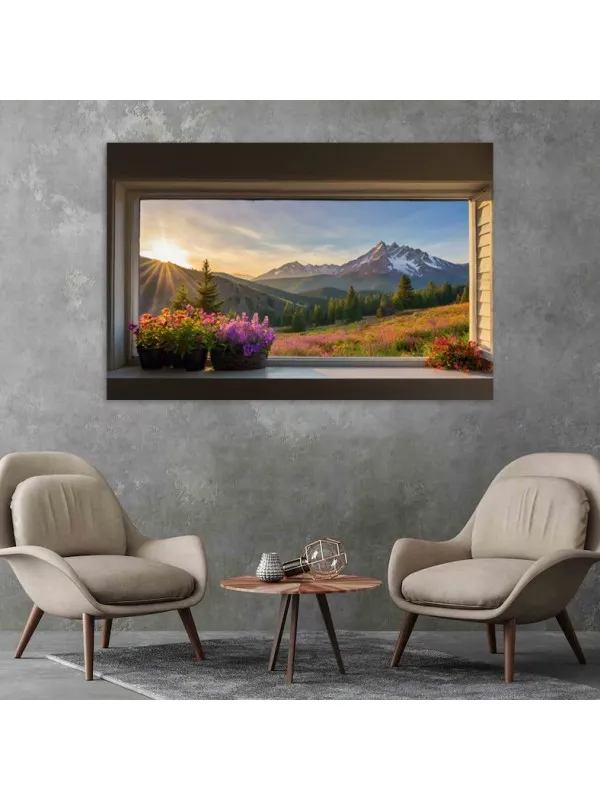 Tablou canvas Răsărit peste munți – peisaj decorativ — imaginea 4