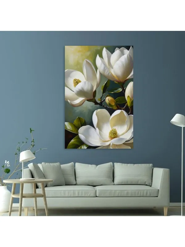 Tablou canvas Vis cu flori albe – decor modern — imaginea 3