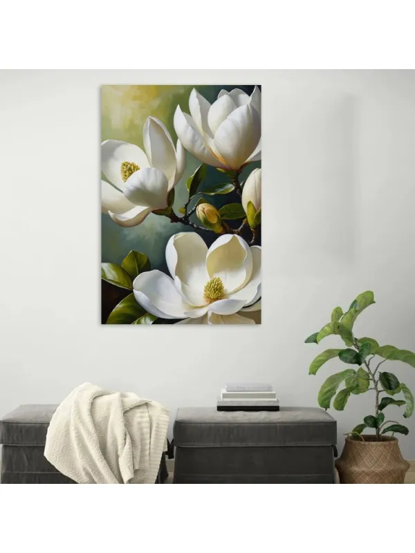 Tablou canvas Vis cu flori albe – decor modern — imaginea 4