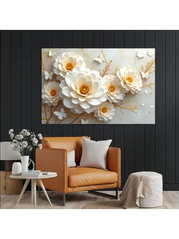Tablou canvas Rază albă – decor floral — imaginea 3