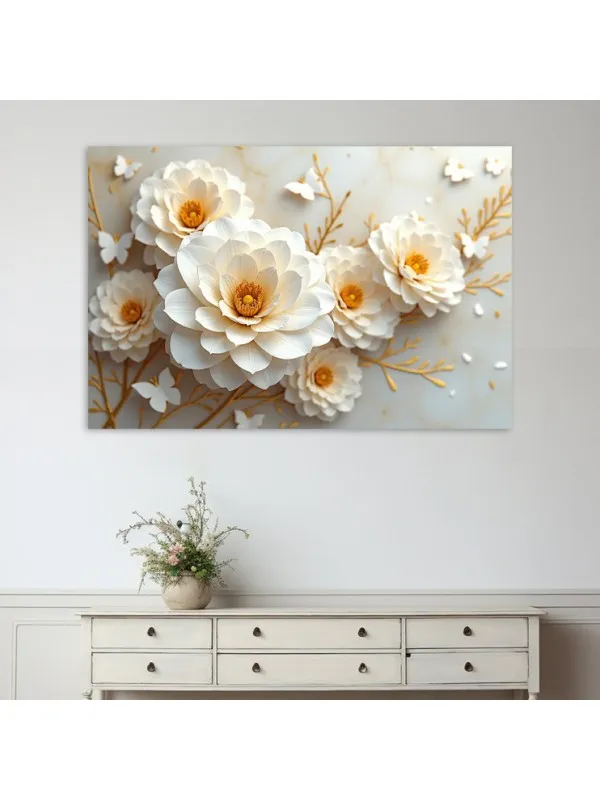 Tablou canvas Rază albă – decor floral — imaginea 4