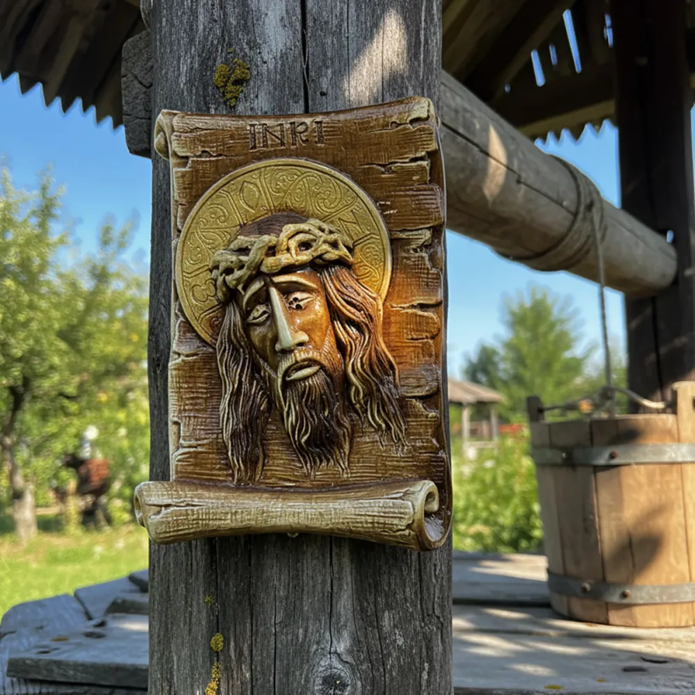 Icoana lui Iisus Hristos INRI – în relief 3D — imaginea 5