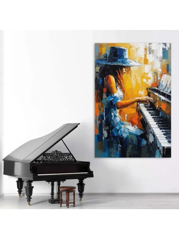 Tablou canvas Pianista din vis – portret artistic — imaginea 2