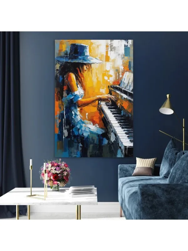 Tablou canvas Pianista din vis – portret artistic — imaginea 3