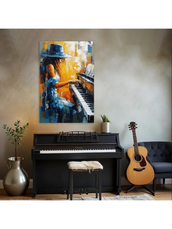 Tablou canvas Pianista din vis – portret artistic — imaginea 4