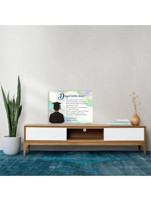 Tablou canvas personalizat pentru absolvirea fiului tău – scrisoare de la părinți — imaginea 3
