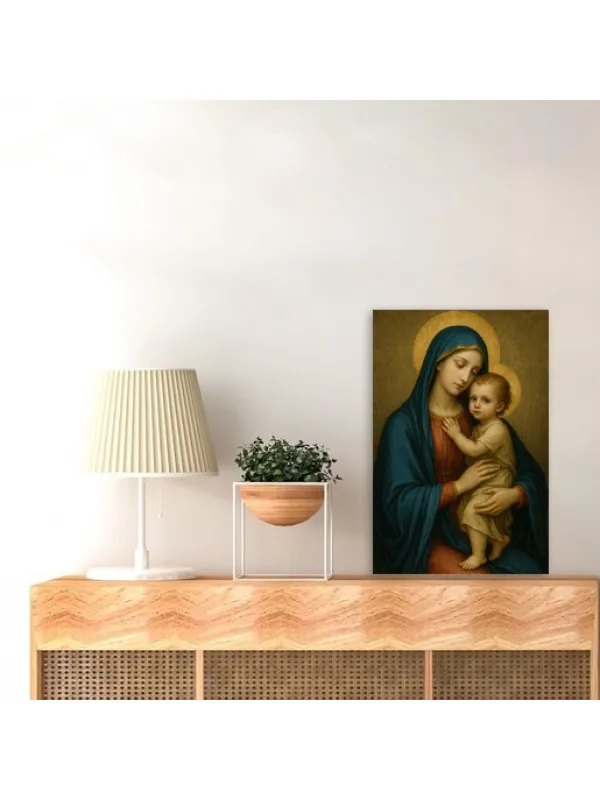 Tablou canvas Îmbrățișarea divină – Maica Domnului cu Pruncul — imaginea 4