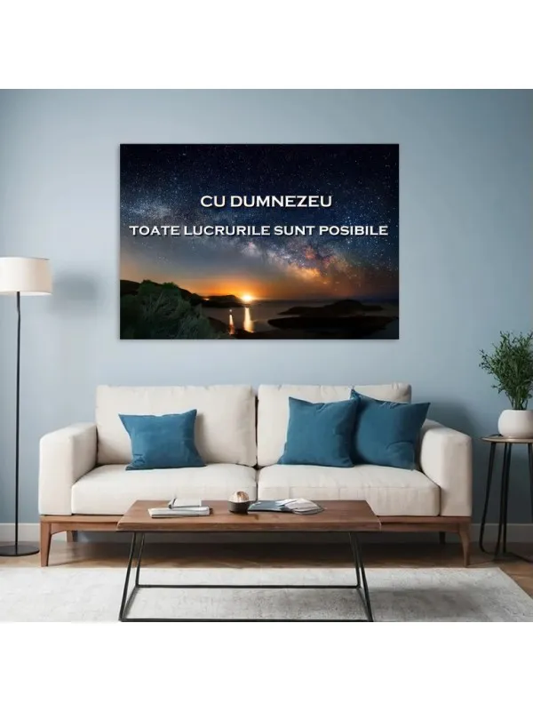 Tablou canvas Cu Dumnezeu toate lucrurile sunt posibile – mesaj pe cer înstelat — imaginea 5