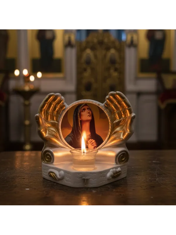 Candelă cu icoana Maicii Domnului Tânguirea, de la Sihăstria — imaginea 2