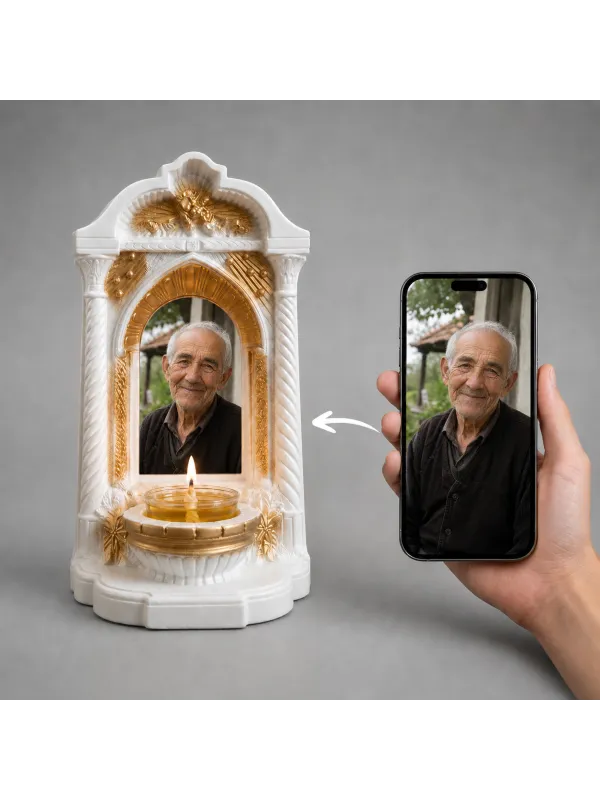 Candelă memorială personalizată cu poză – Altar — imaginea 4