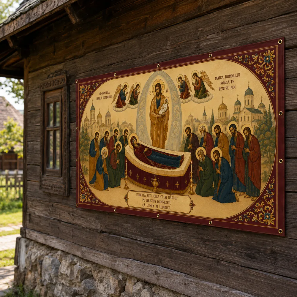Banner Adormirea Maicii Domnului, 2 x 1 m – decor și fundal foto — imaginea 2