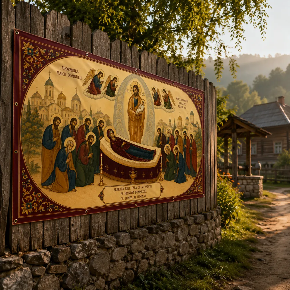 Banner Adormirea Maicii Domnului, 2 x 1 m – decor și fundal foto — imaginea 3