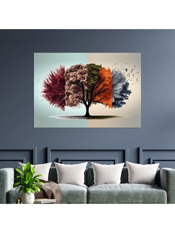 Tablou canvas Ritmul naturii – copacul celor patru anotimpuri — imaginea 2