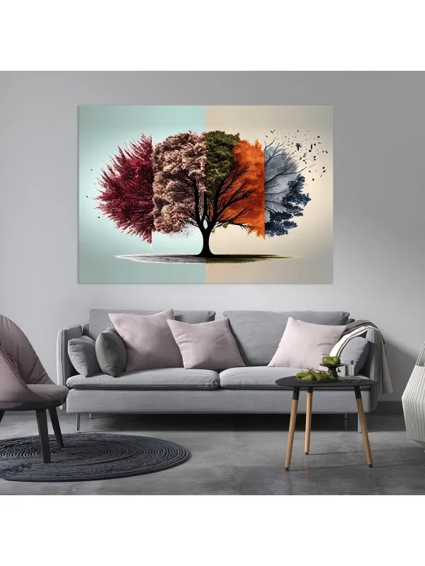 Tablou canvas Ritmul naturii – copacul celor patru anotimpuri — imaginea 3