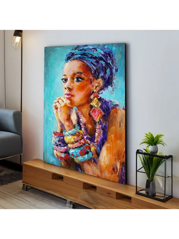 Tablou canvas Zihla – portret de femeie africană — imaginea 3