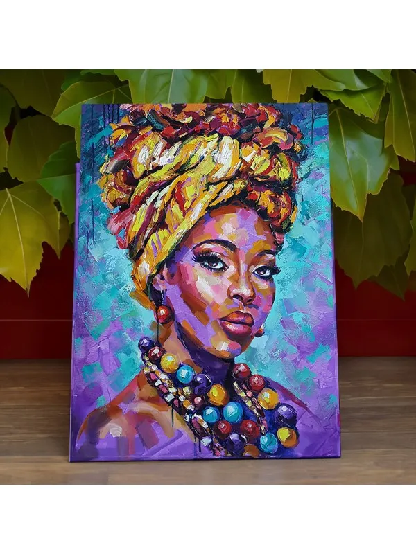 Tablou canvas Kehinde girl – portret de femeie africană — imaginea 3