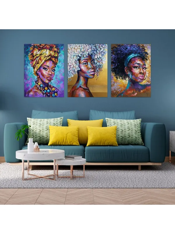 Set tablouri canvas Femei africane – portrete decorative — imaginea 4