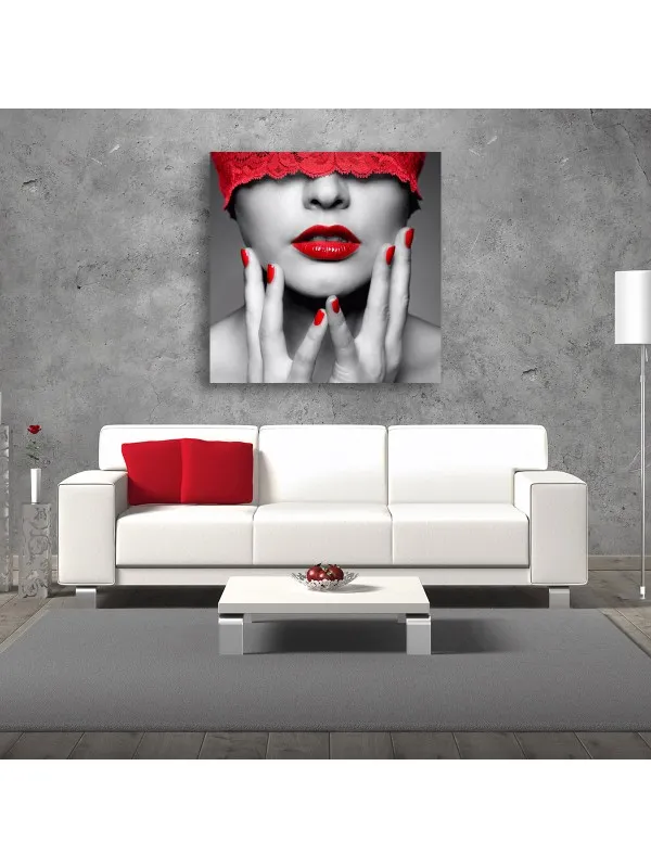 Tablou canvas Hide face – portret de femeie — imaginea 2