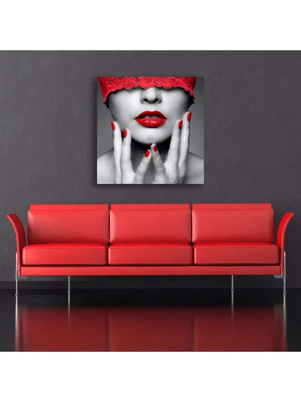 Tablou canvas Hide face – portret de femeie — imaginea 3