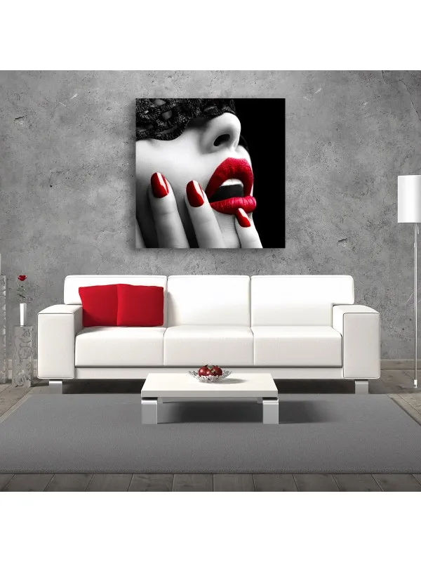 Tablou canvas Red glamour – portret feminin — imaginea 2