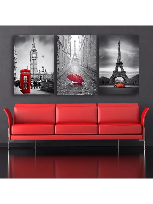 Set 3 tablouri canvas Travel – peisaje pentru living și dormitor — imaginea 2