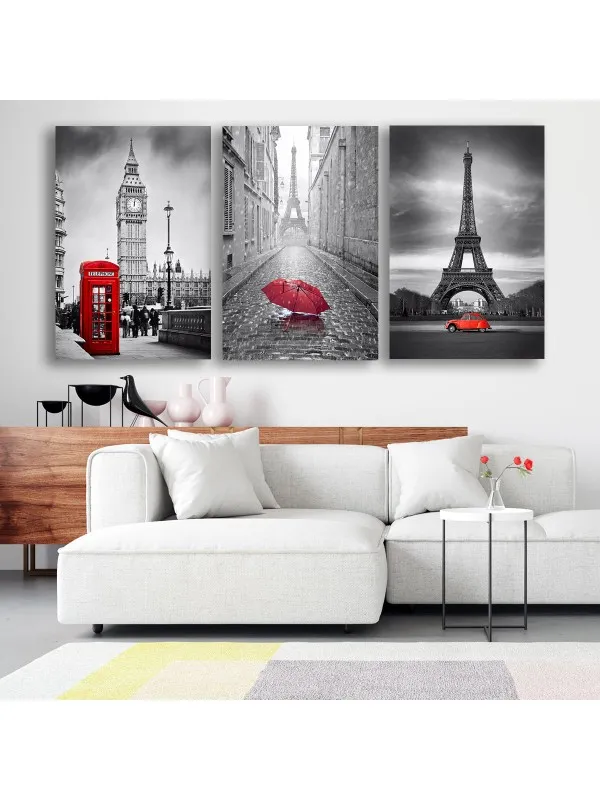 Set 3 tablouri canvas Travel – peisaje pentru living și dormitor — imaginea 3