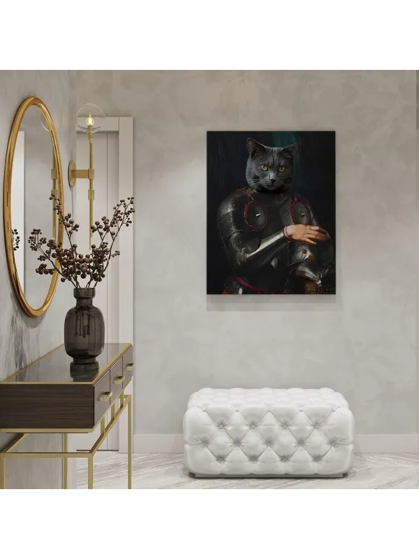 Tablou personalizat cu animalul tău – portret în armură renascentistă — imaginea 2