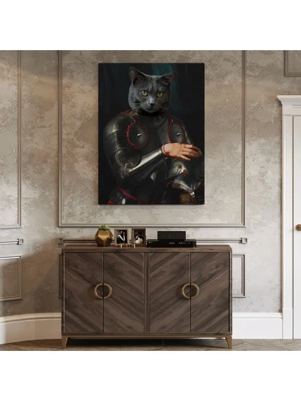 Tablou personalizat cu animalul tău – portret în armură renascentistă — imaginea 3