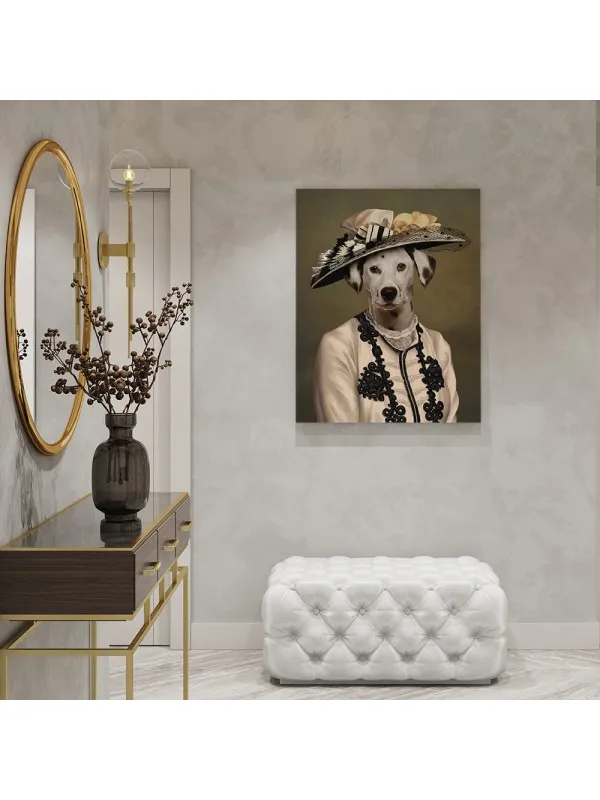Tablou personalizat cu animalul tău – portret de doamnă cu pălărie — imaginea 2