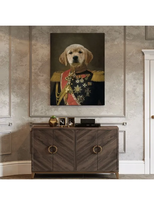 Tablou personalizat cu animalul tău – portret de general cu decorații — imaginea 3