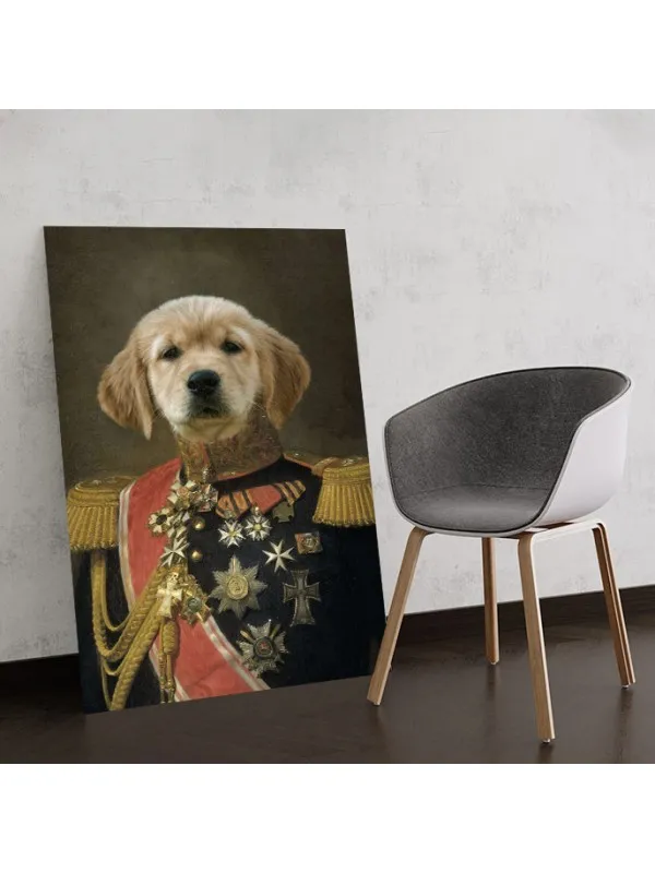 Tablou personalizat cu animalul tău – portret de general cu decorații — imaginea 4