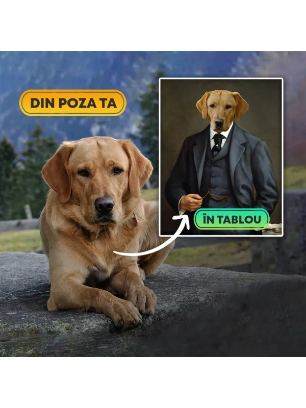 Tablou personalizat cu animalul tău – portret de gentleman — imaginea 5