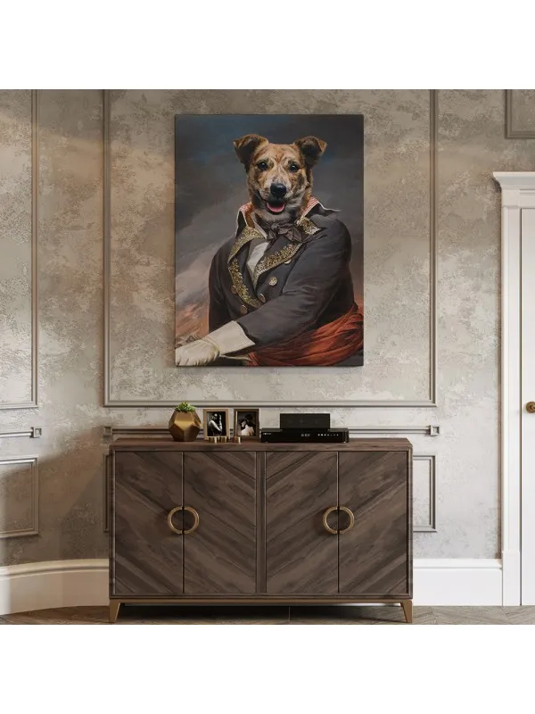 Tablou personalizat cu animalul tău – portret de ofițer în haină de epocă — imaginea 3