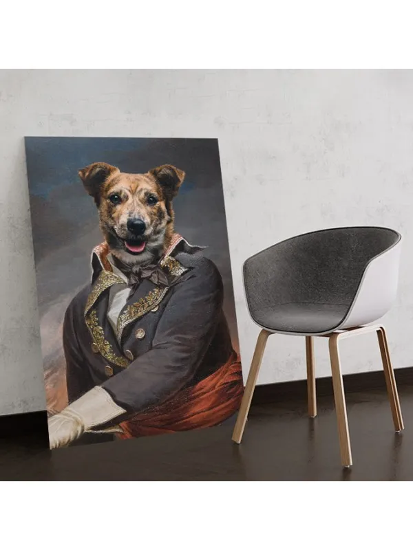 Tablou personalizat cu animalul tău – portret de ofițer în haină de epocă — imaginea 4