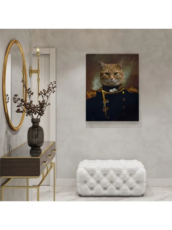Tablou personalizat cu animalul tău – portret în uniformă de amiral — imaginea 2