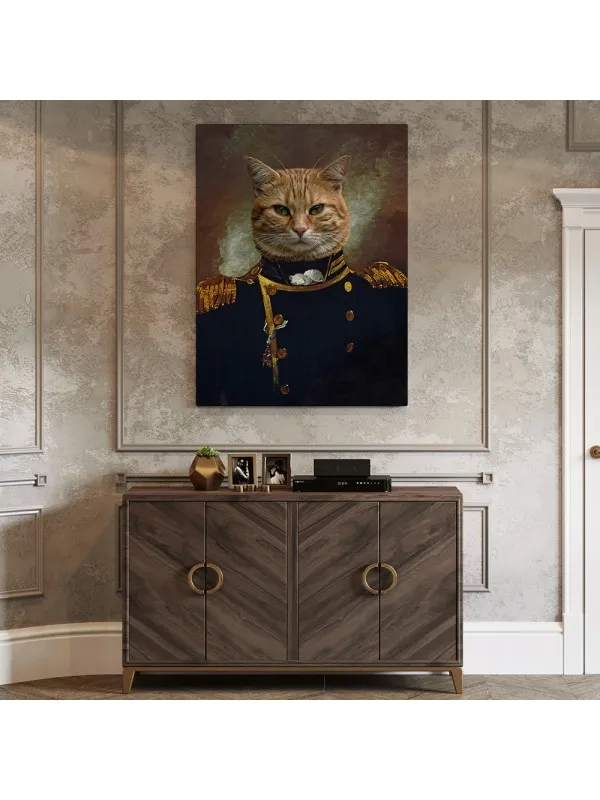 Tablou personalizat cu animalul tău – portret în uniformă de amiral — imaginea 3