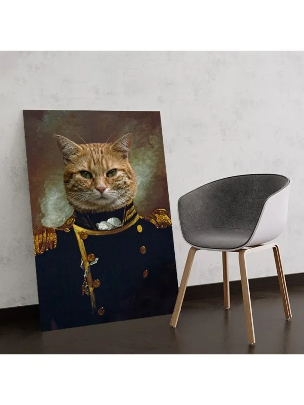 Tablou personalizat cu animalul tău – portret în uniformă de amiral — imaginea 4
