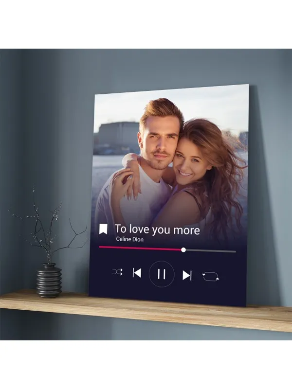 Tablou canvas personalizat cu poza și melodia voastră – fond închis — imaginea 3