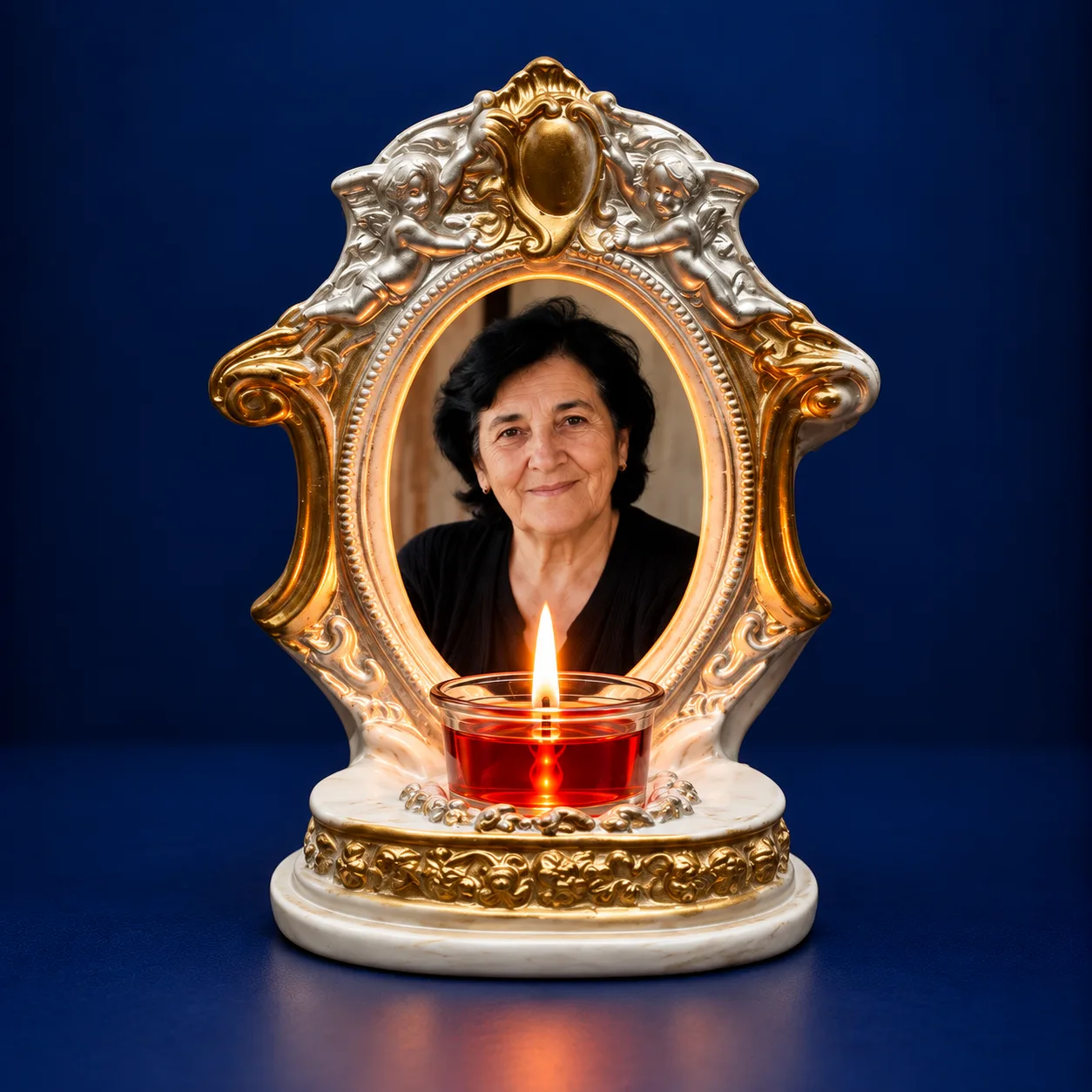 Candelă memorială personalizată cu poză – Lumina veșnică
