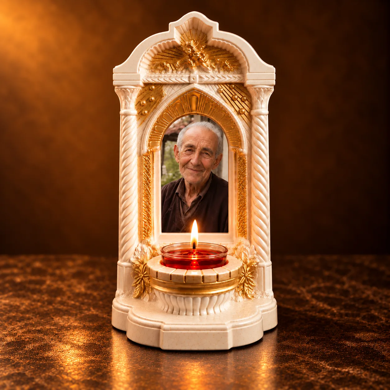 Candelă memorială personalizată cu poză – Altar — imaginea 2