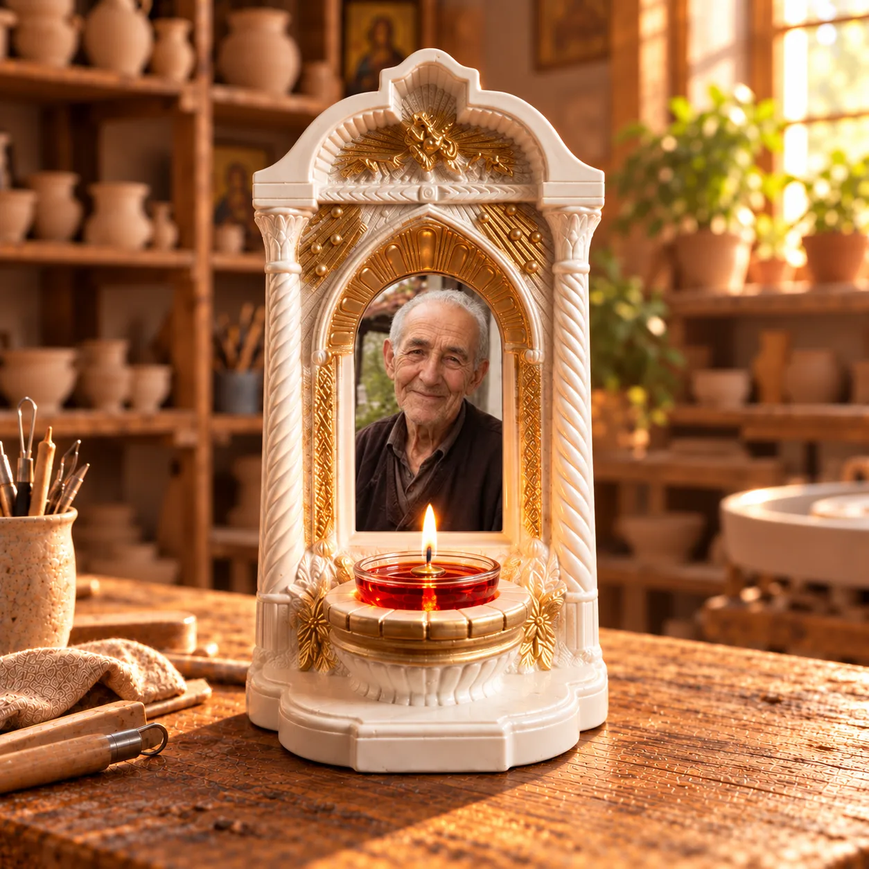 Candelă memorială personalizată cu poză – Altar — imaginea 3