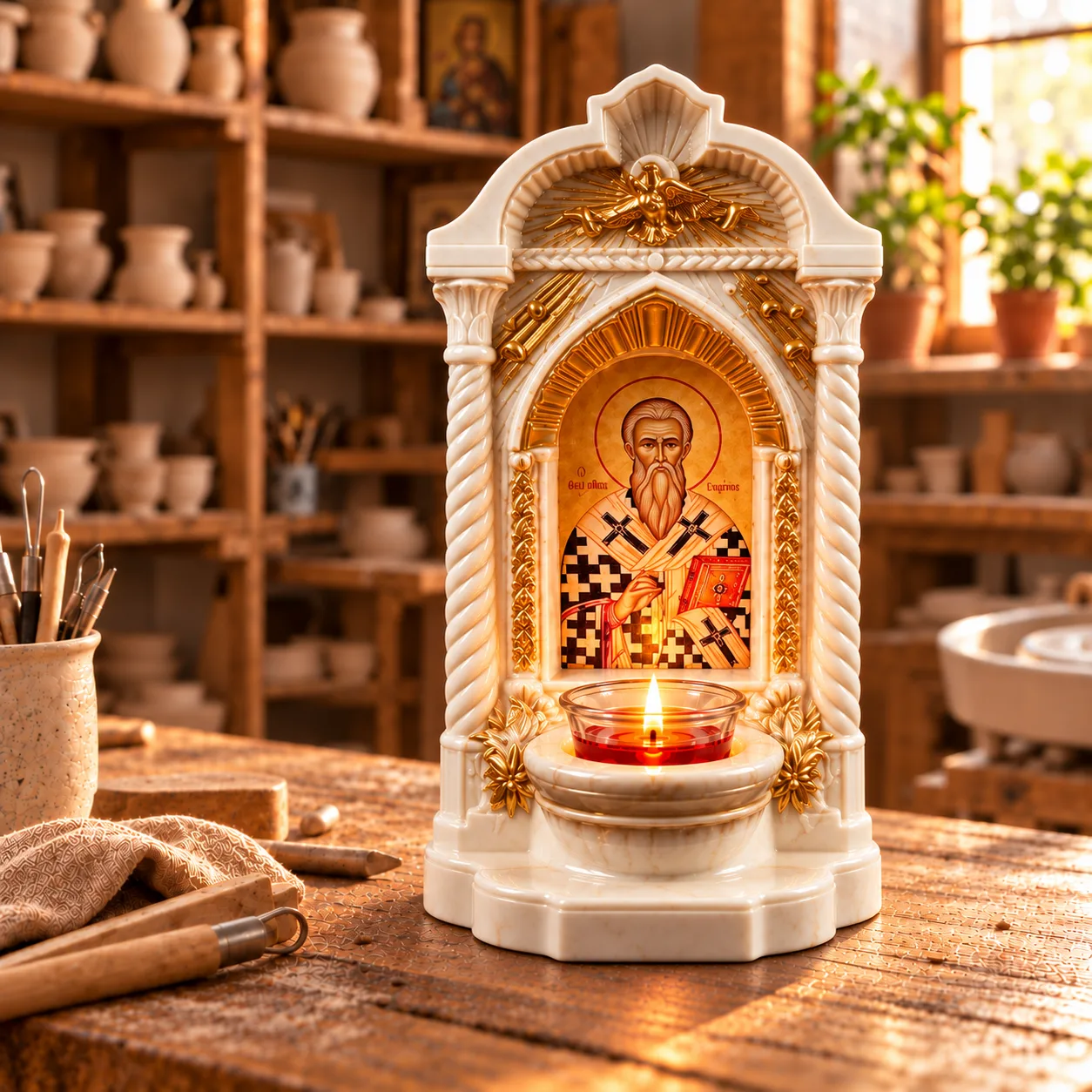 Candelă cu icoana Sfântului Mucenic Ciprian — imaginea 3