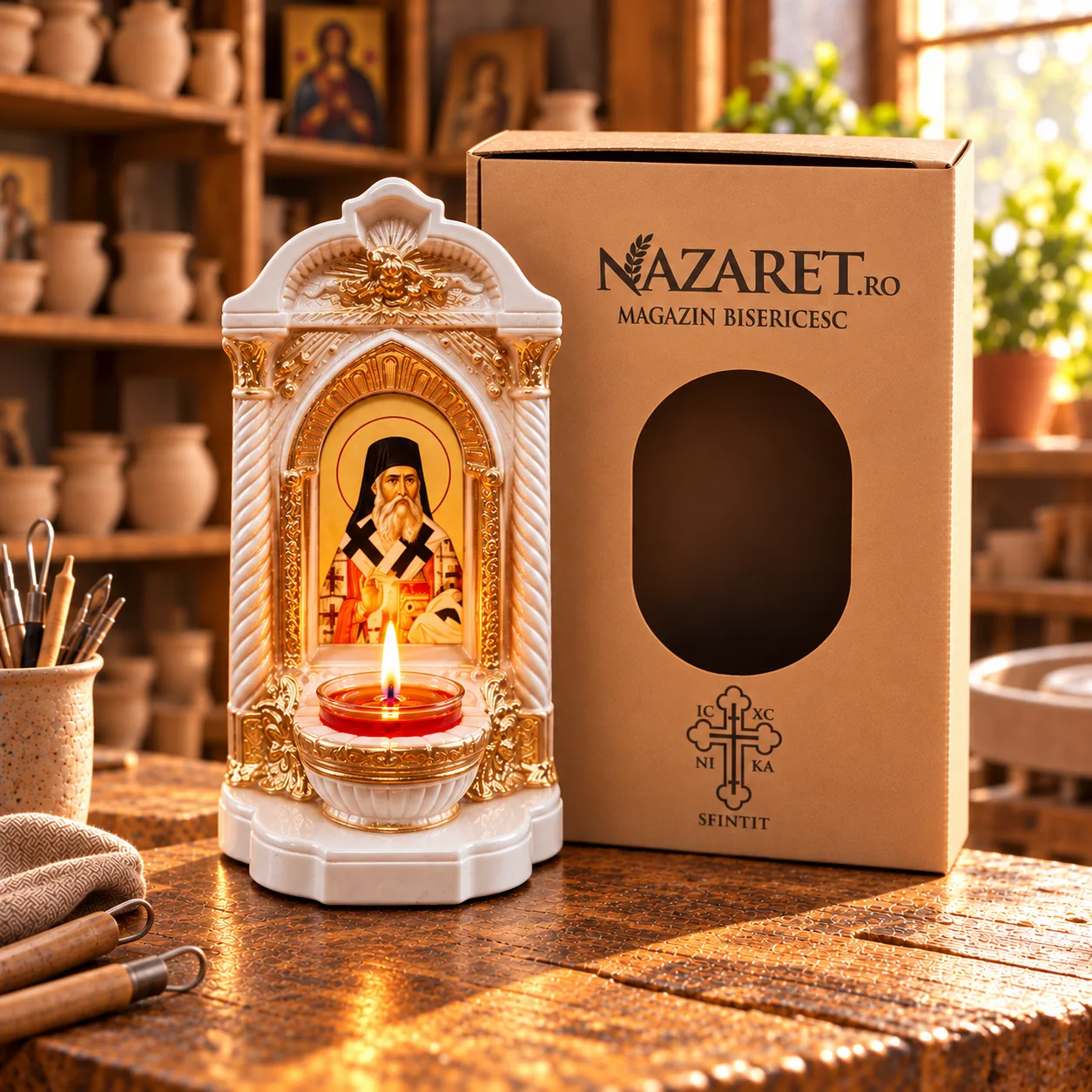 Candelă cu icoana Sfântului Nectarie — imaginea 4