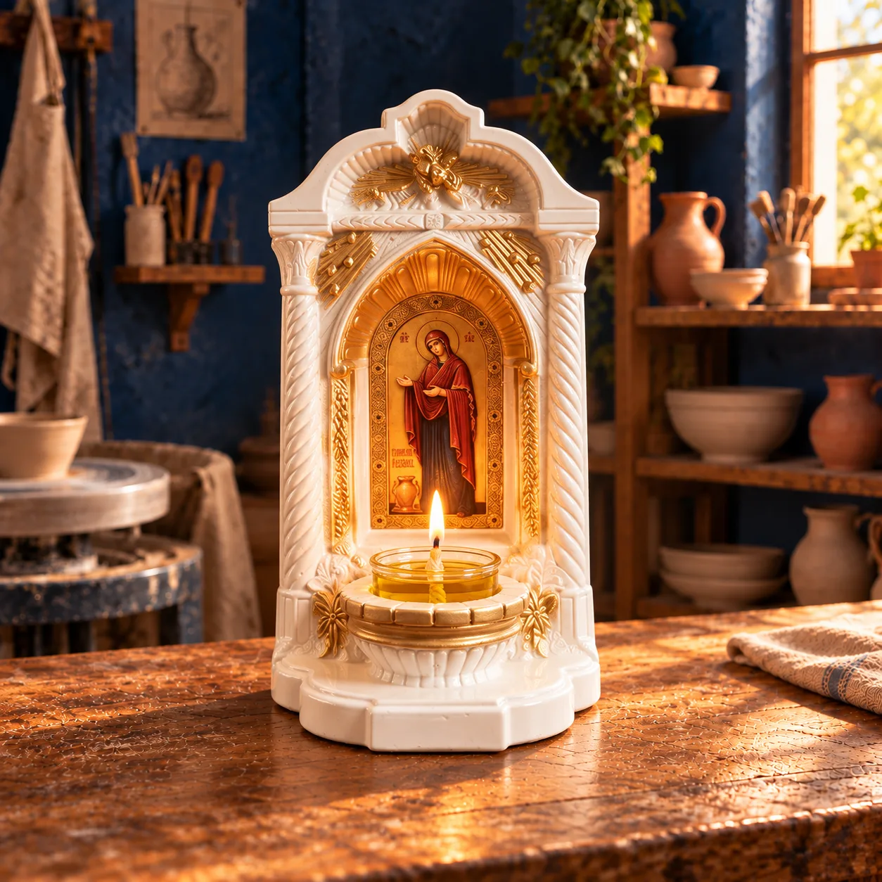 Candelă cu icoana Sporul casei – model Altar — imaginea 3