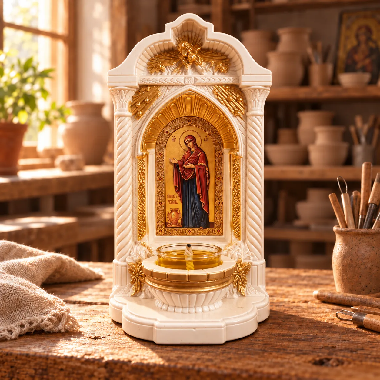 Candelă cu icoana Sporul casei – model Altar — imaginea 5